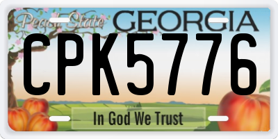 GA license plate CPK5776