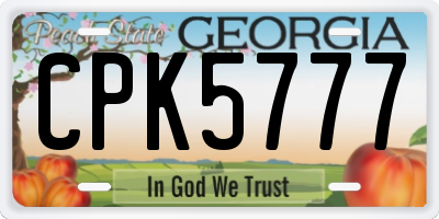GA license plate CPK5777