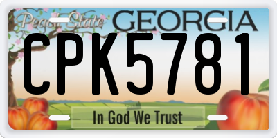 GA license plate CPK5781