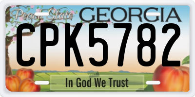 GA license plate CPK5782