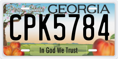 GA license plate CPK5784