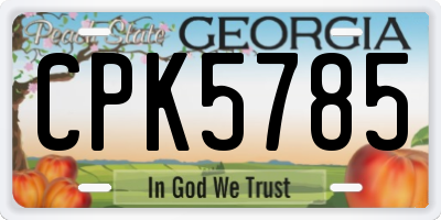 GA license plate CPK5785