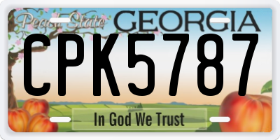GA license plate CPK5787