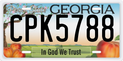 GA license plate CPK5788