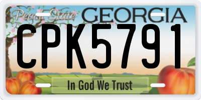 GA license plate CPK5791