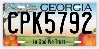 GA license plate CPK5792