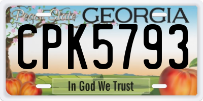 GA license plate CPK5793