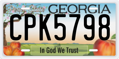 GA license plate CPK5798
