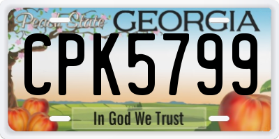 GA license plate CPK5799