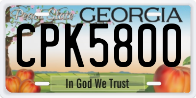 GA license plate CPK5800