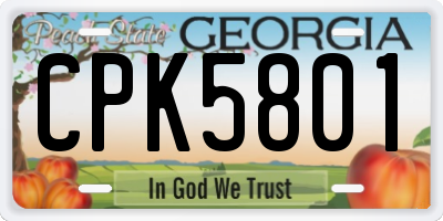 GA license plate CPK5801