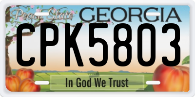 GA license plate CPK5803