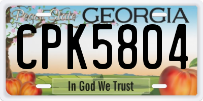 GA license plate CPK5804