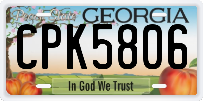 GA license plate CPK5806