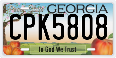 GA license plate CPK5808