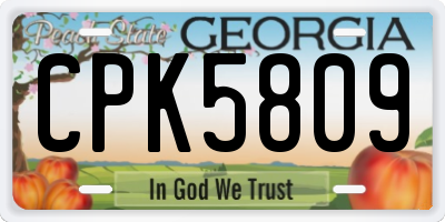 GA license plate CPK5809