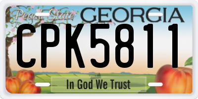GA license plate CPK5811
