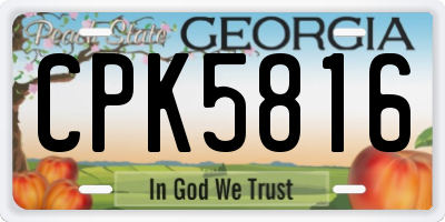 GA license plate CPK5816