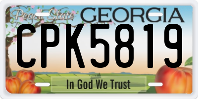 GA license plate CPK5819