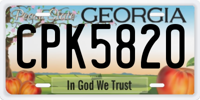 GA license plate CPK5820