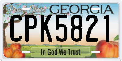 GA license plate CPK5821