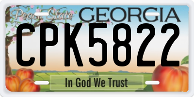 GA license plate CPK5822