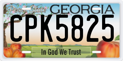 GA license plate CPK5825