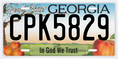 GA license plate CPK5829