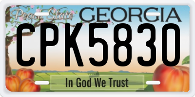 GA license plate CPK5830