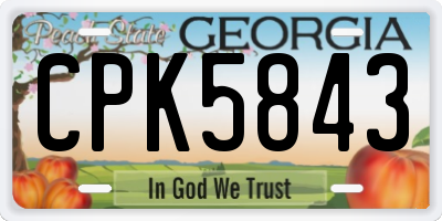 GA license plate CPK5843