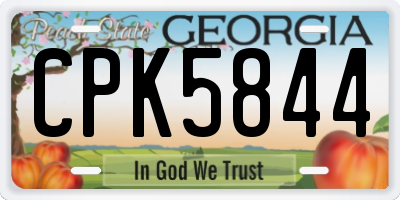 GA license plate CPK5844