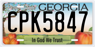 GA license plate CPK5847
