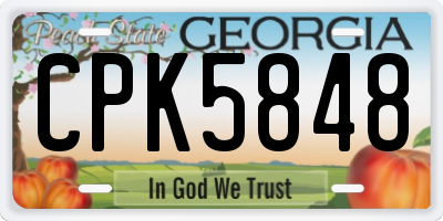 GA license plate CPK5848