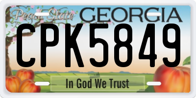 GA license plate CPK5849