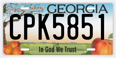 GA license plate CPK5851