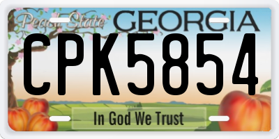 GA license plate CPK5854