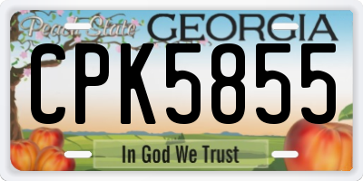 GA license plate CPK5855