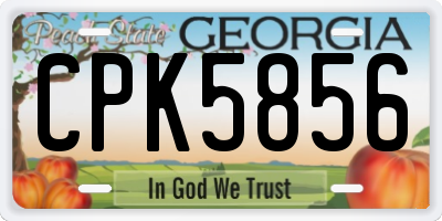 GA license plate CPK5856
