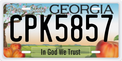 GA license plate CPK5857