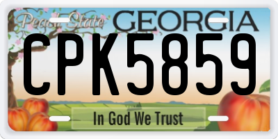GA license plate CPK5859
