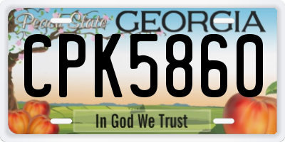 GA license plate CPK5860