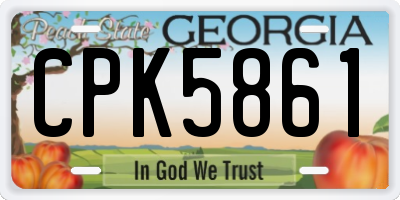 GA license plate CPK5861