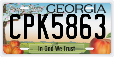 GA license plate CPK5863