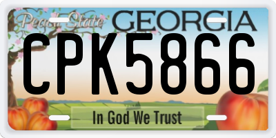 GA license plate CPK5866
