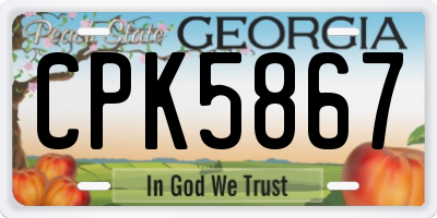 GA license plate CPK5867