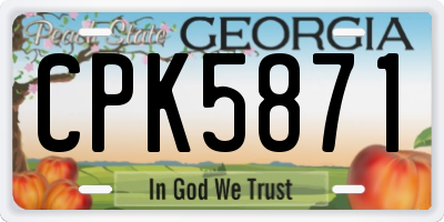 GA license plate CPK5871