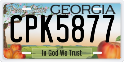 GA license plate CPK5877
