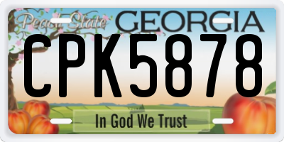 GA license plate CPK5878
