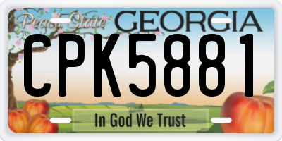 GA license plate CPK5881