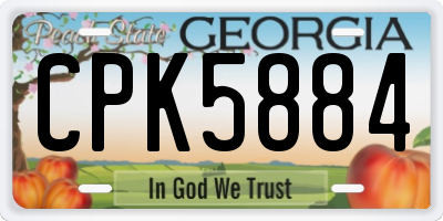GA license plate CPK5884